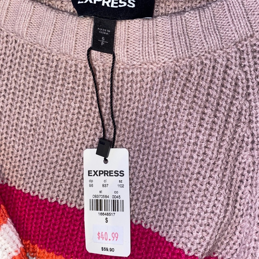 Purple Striped Express Sweater